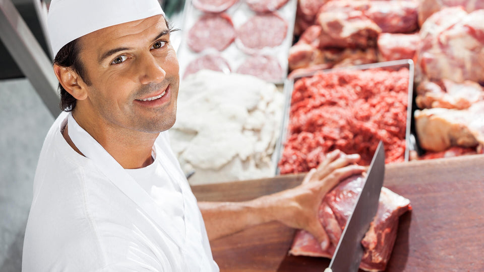 Cutting meat in butchery